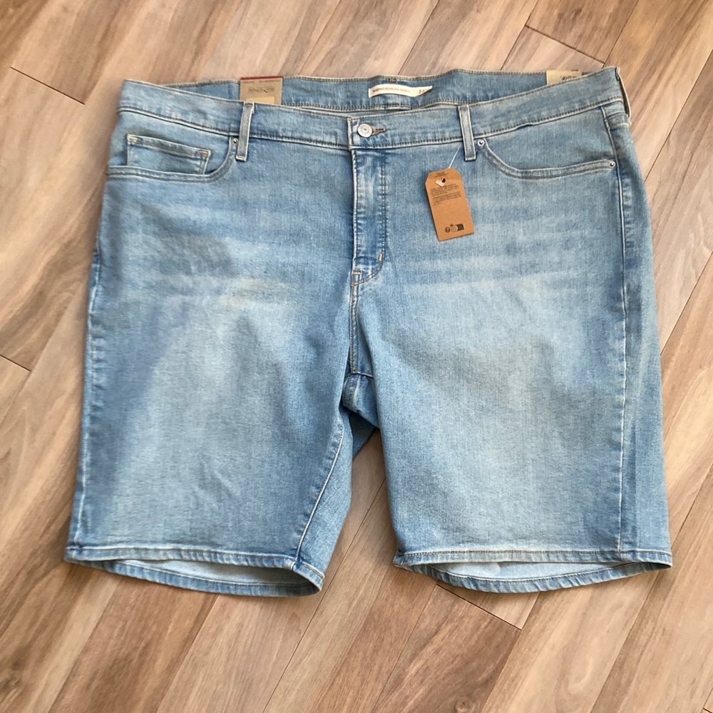 Levi's shaping Bermuda jean short smoothing tummy panel denim short 24W - Picture 12 of 16